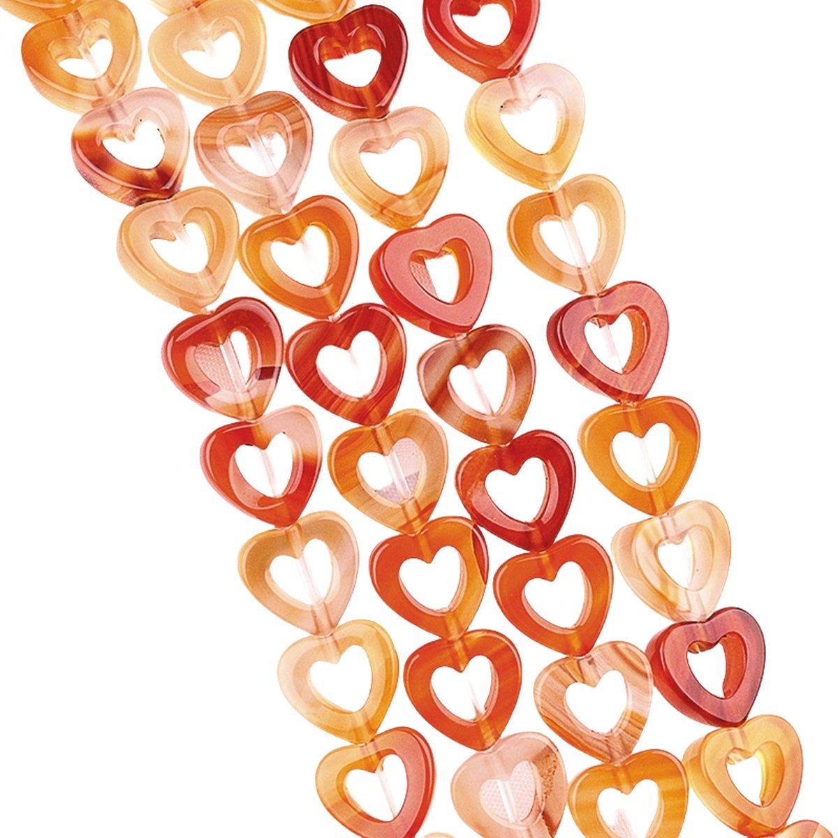 Loose 10MM Love Hollow Heart  Stone Beads for Making Jewelry Approx 18PCS & 20CM Strand