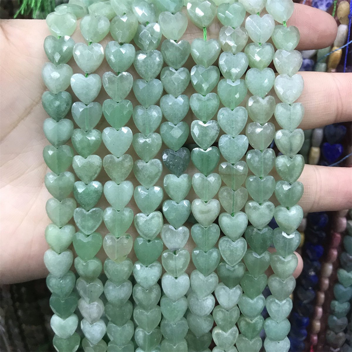 Loose 10MM Love Heart  Stone Beads for Making Jewelry Approx 20PCS & 20CM Strand