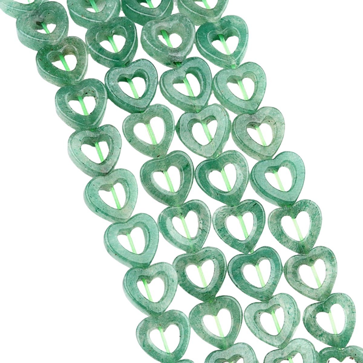 Loose 10MM Love Hollow Heart  Stone Beads for Making Jewelry Approx 18PCS & 20CM Strand