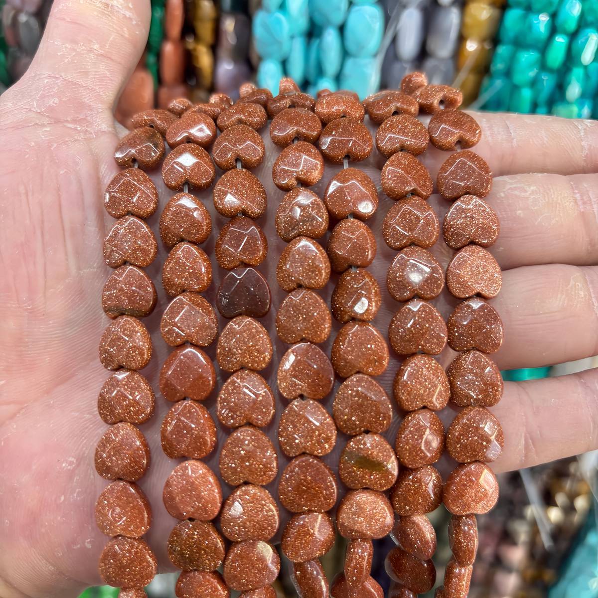 Loose 10MM Love Heart  Stone Beads for Making Jewelry Approx 20PCS & 20CM Strand