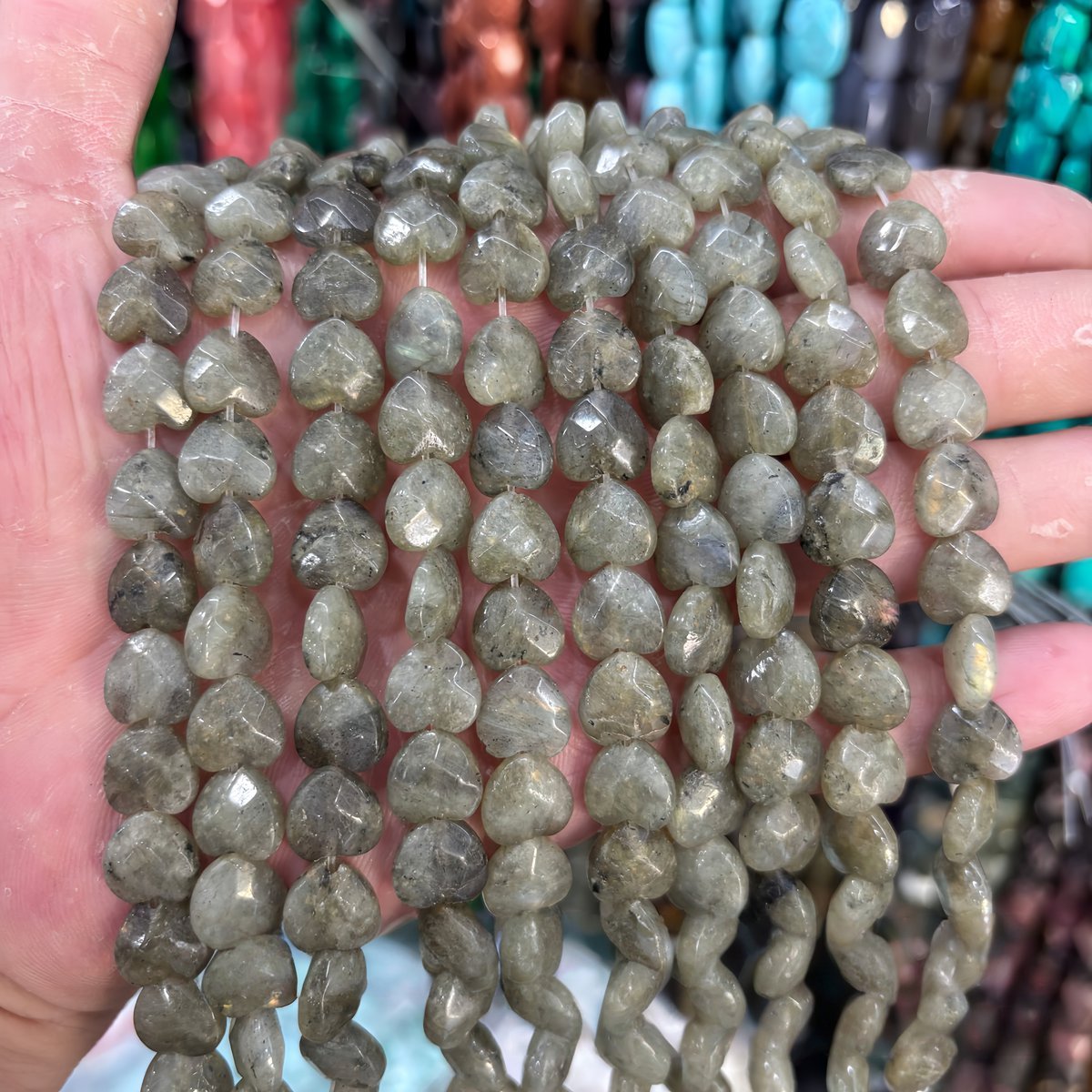 Loose 15MM Love Heart  Stone Beads for Making Jewelry Approx 14PCS & 20CM Strand