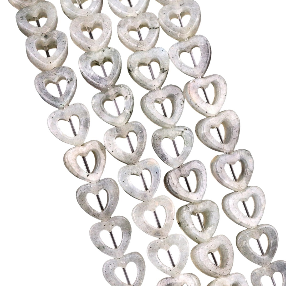 Loose 10MM Love Hollow Heart  Stone Beads for Making Jewelry Approx 18PCS & 20CM Strand