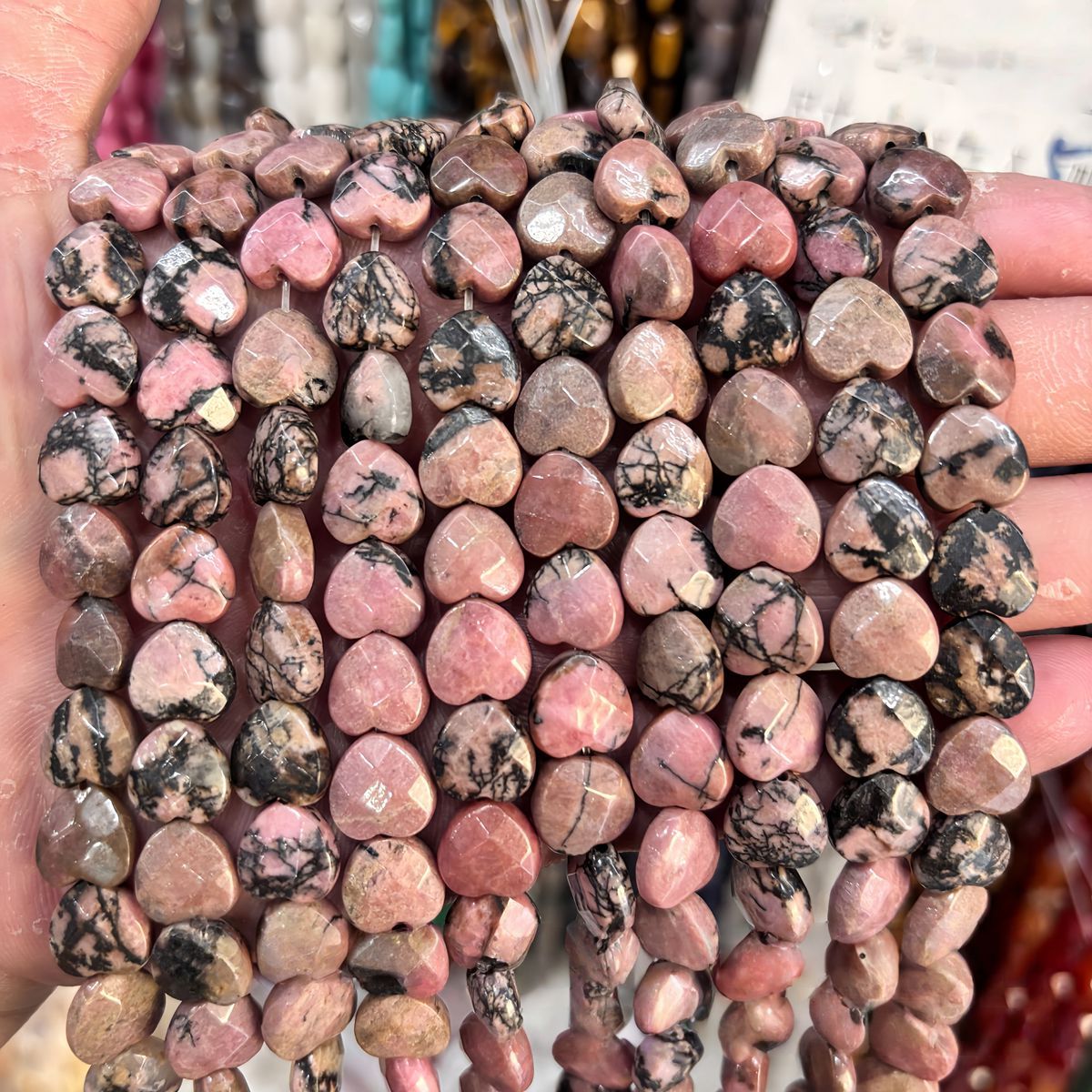 Loose 8MM Love Heart  Stone Beads for Making Jewelry Approx 24PCS & 20CM Strand