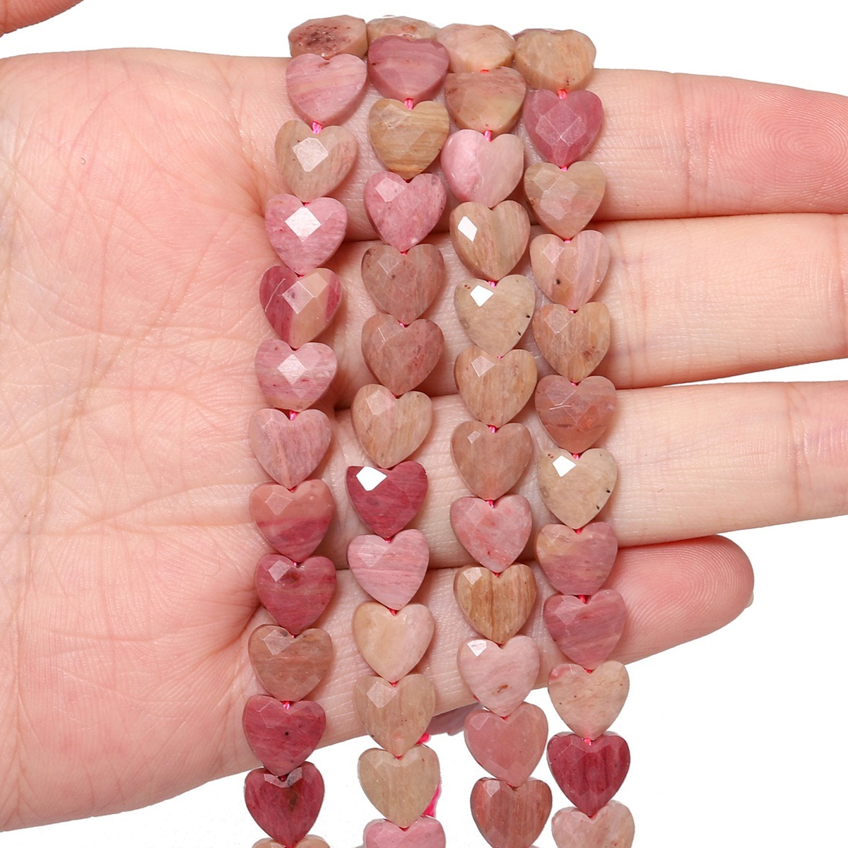 Loose 10MM Love Heart  Stone Beads for Making Jewelry Approx 20PCS & 20CM Strand