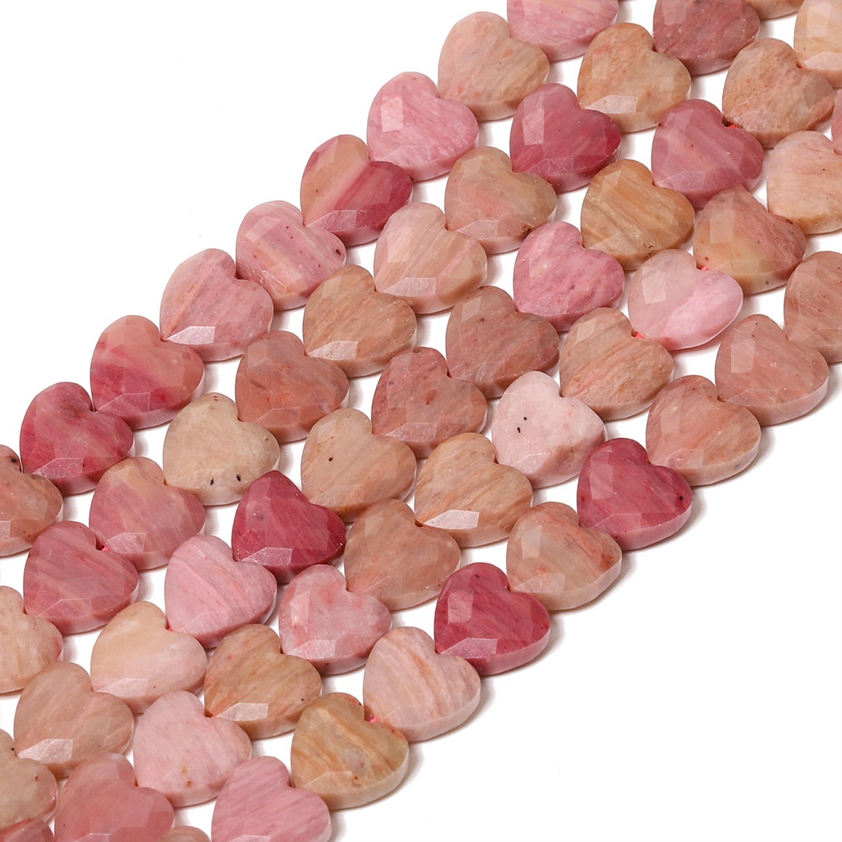 Loose 15MM Love Heart  Stone Beads for Making Jewelry Approx 14PCS & 20CM Strand