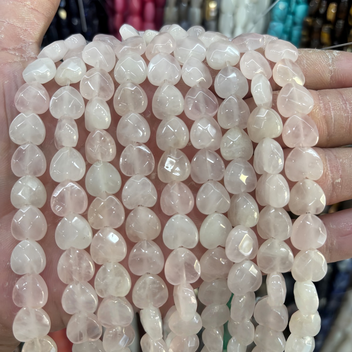 Loose 10MM Love Heart  Stone Beads for Making Jewelry Approx 20PCS & 20CM Strand
