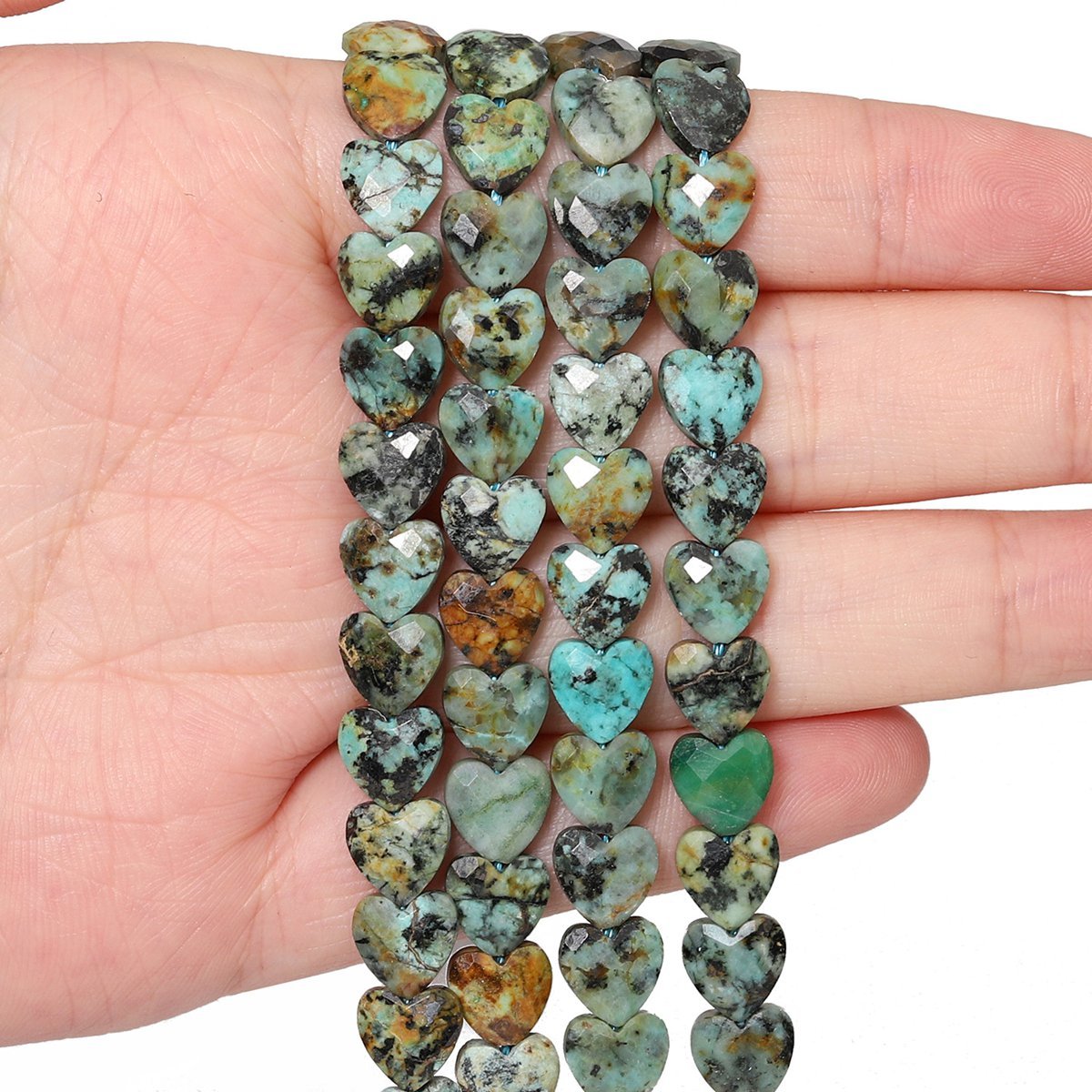 Loose 10MM Love Heart  Stone Beads for Making Jewelry Approx 20PCS & 20CM Strand