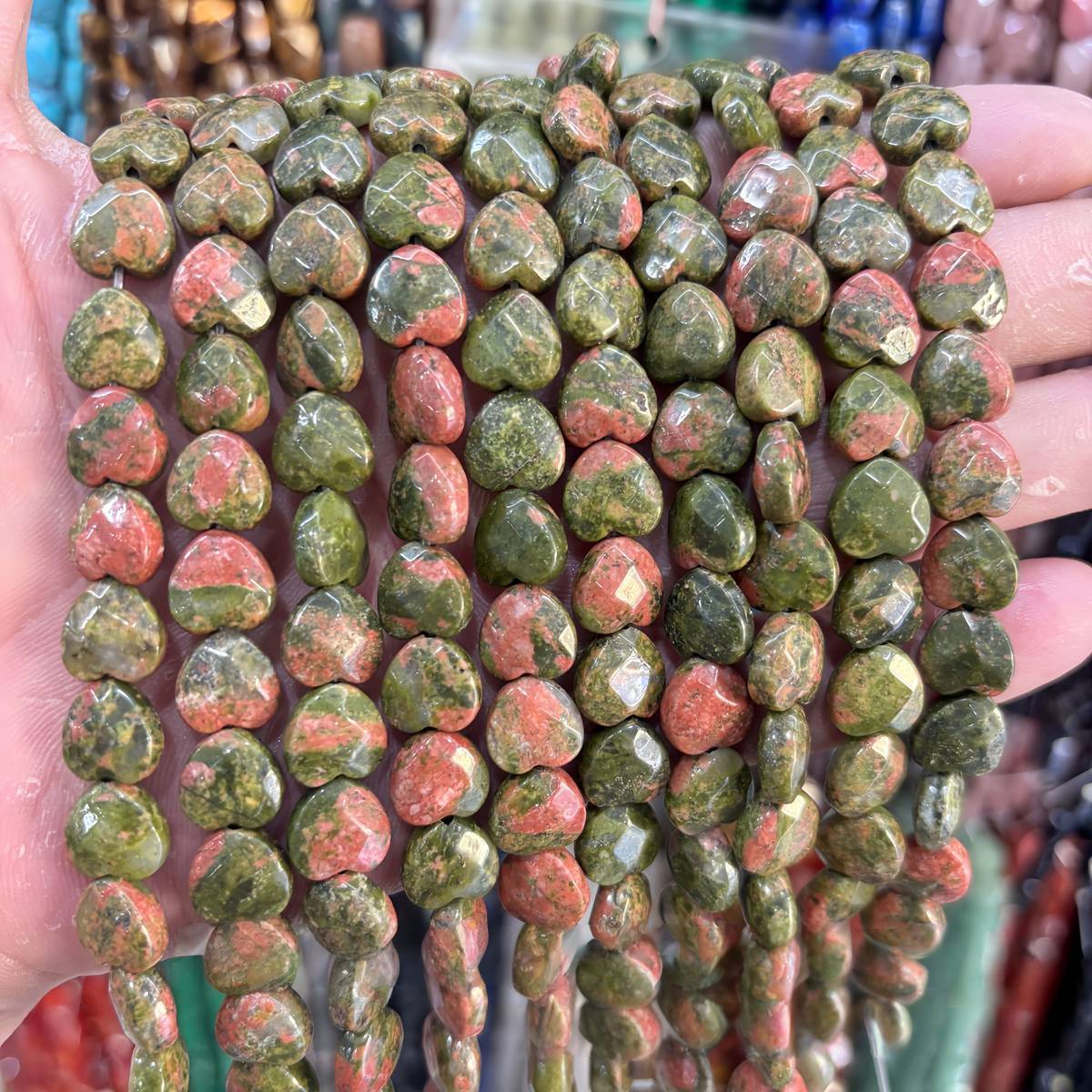 Loose 10MM Love Heart  Stone Beads for Making Jewelry Approx 20PCS & 20CM Strand