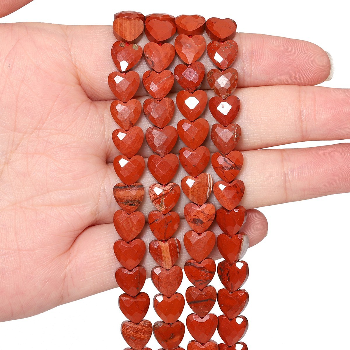 Loose 8MM Love Heart  Stone Beads for Making Jewelry Approx 24PCS & 20CM Strand
