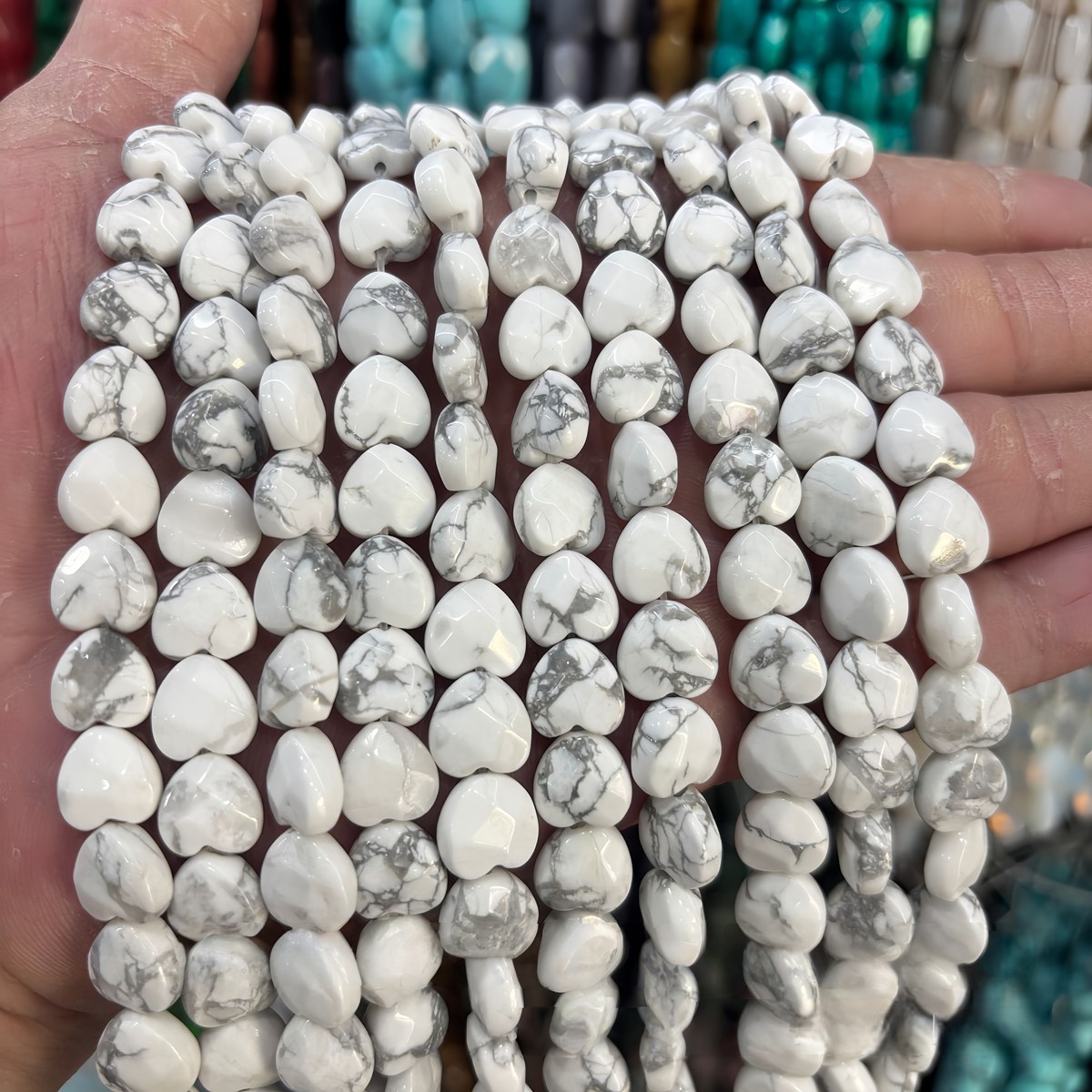 Loose 10MM Love Heart  Stone Beads for Making Jewelry Approx 20PCS & 20CM Strand