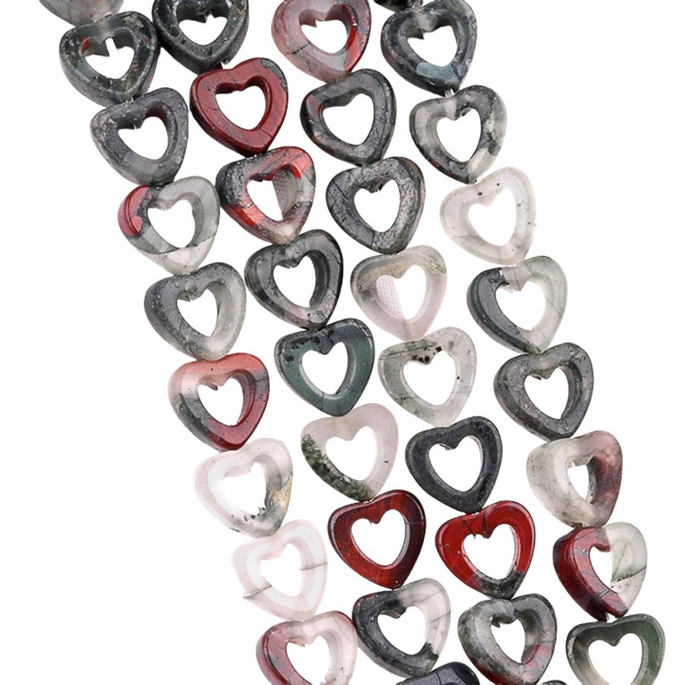 Loose 10MM Love Hollow Heart  Stone Beads for Making Jewelry Approx 18PCS & 20CM Strand