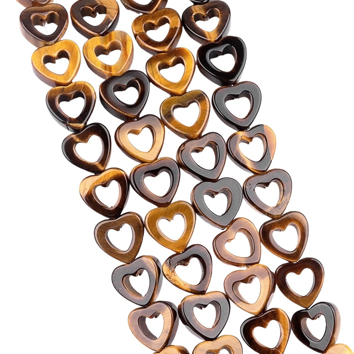 Loose 10MM Love Hollow Heart  Stone Beads for Making Jewelry Approx 18PCS & 20CM Strand