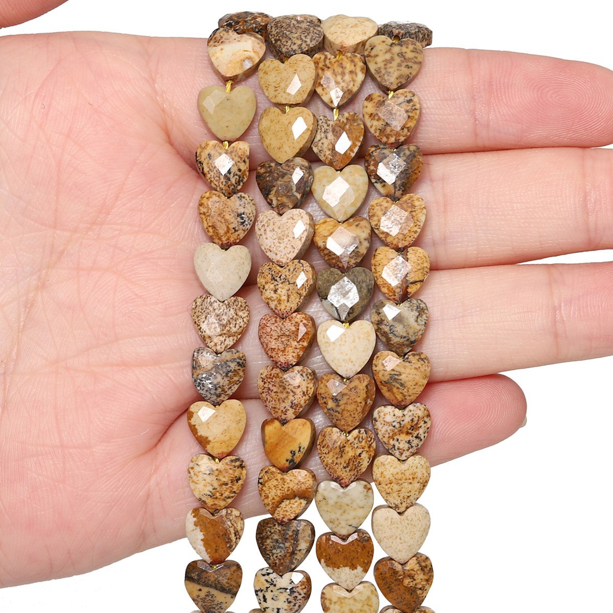 Loose 15MM Love Heart  Stone Beads for Making Jewelry Approx 14PCS & 20CM Strand