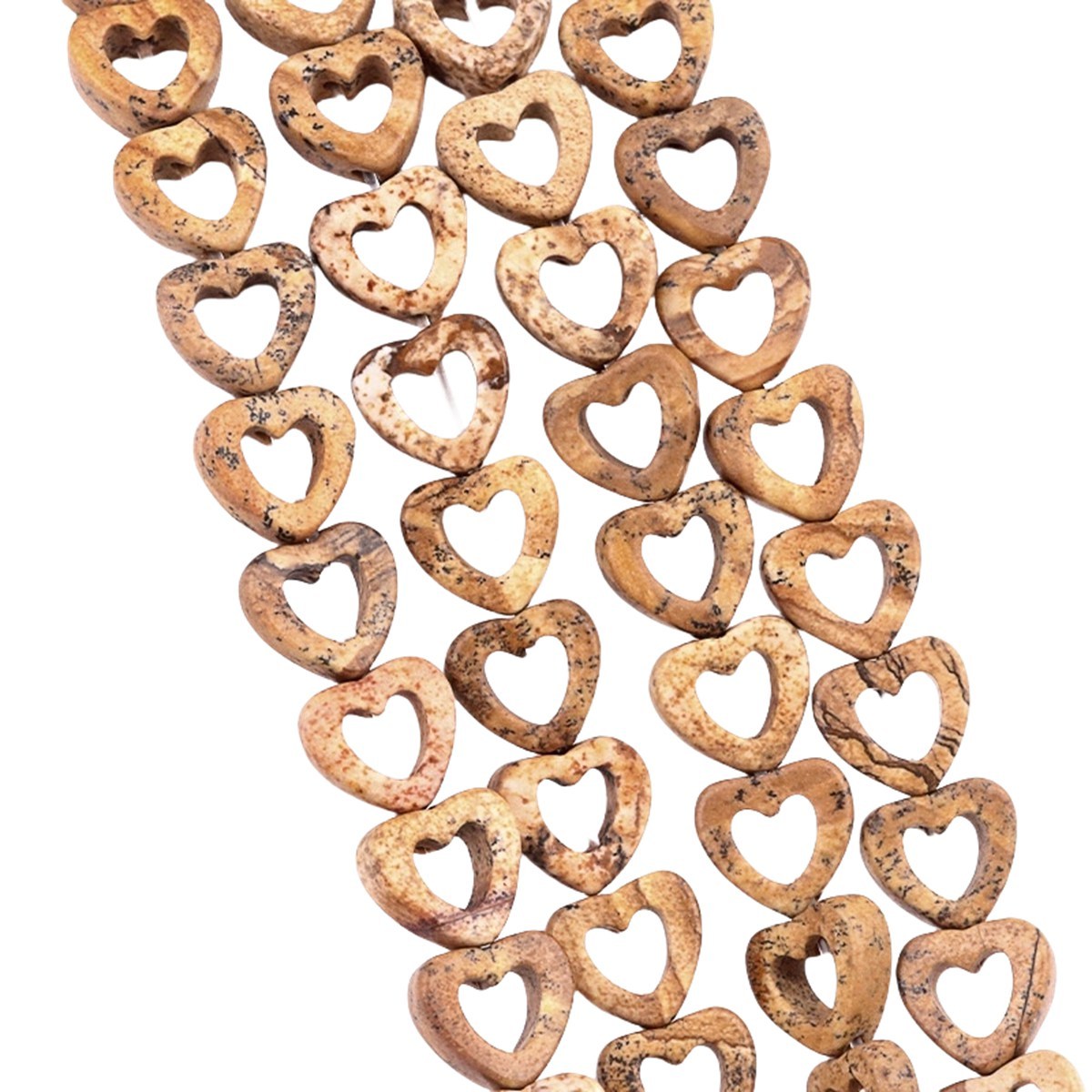 Loose 10MM Love Hollow Heart  Stone Beads for Making Jewelry Approx 18PCS & 20CM Strand