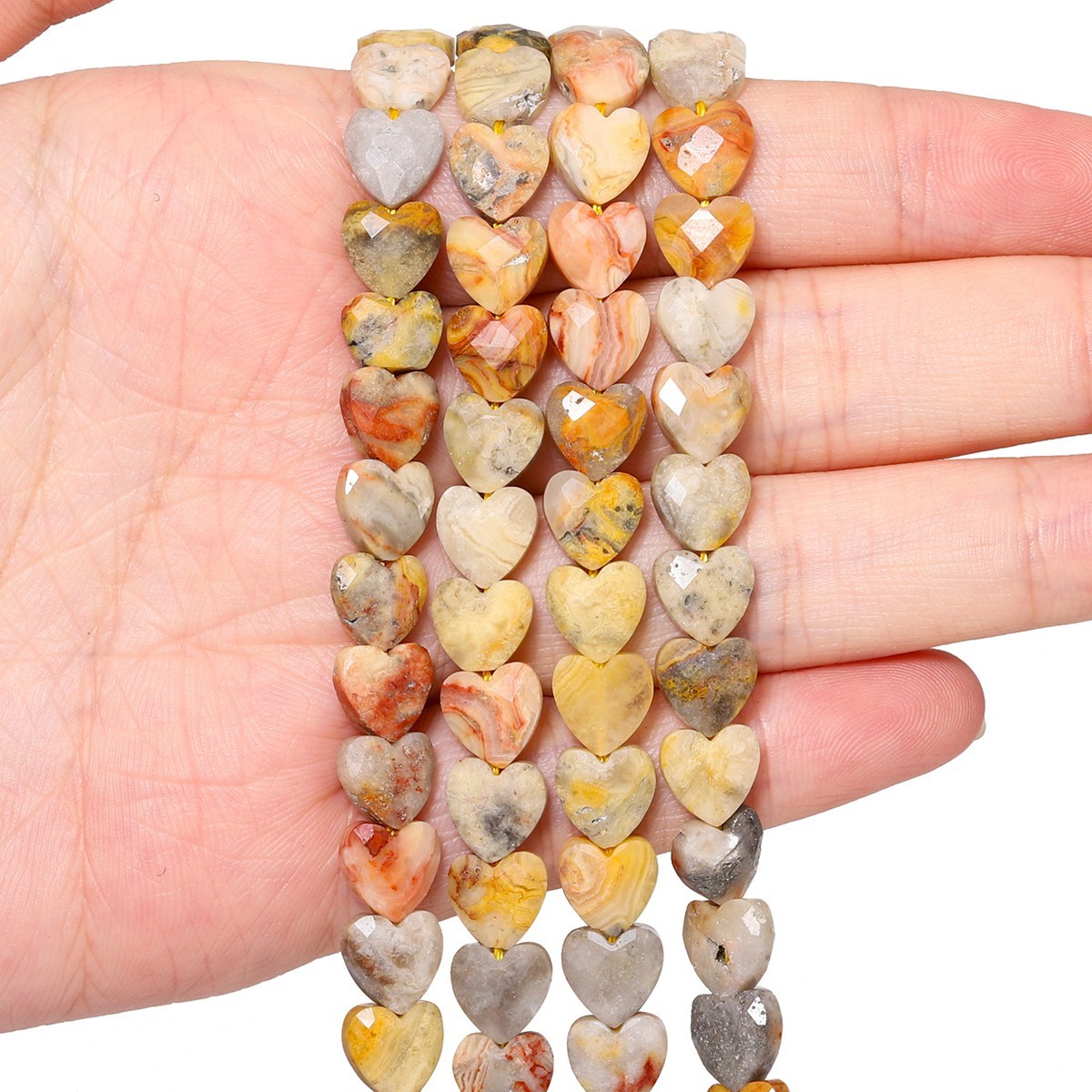 Loose 15MM Love Heart  Stone Beads for Making Jewelry Approx 14PCS & 20CM Strand