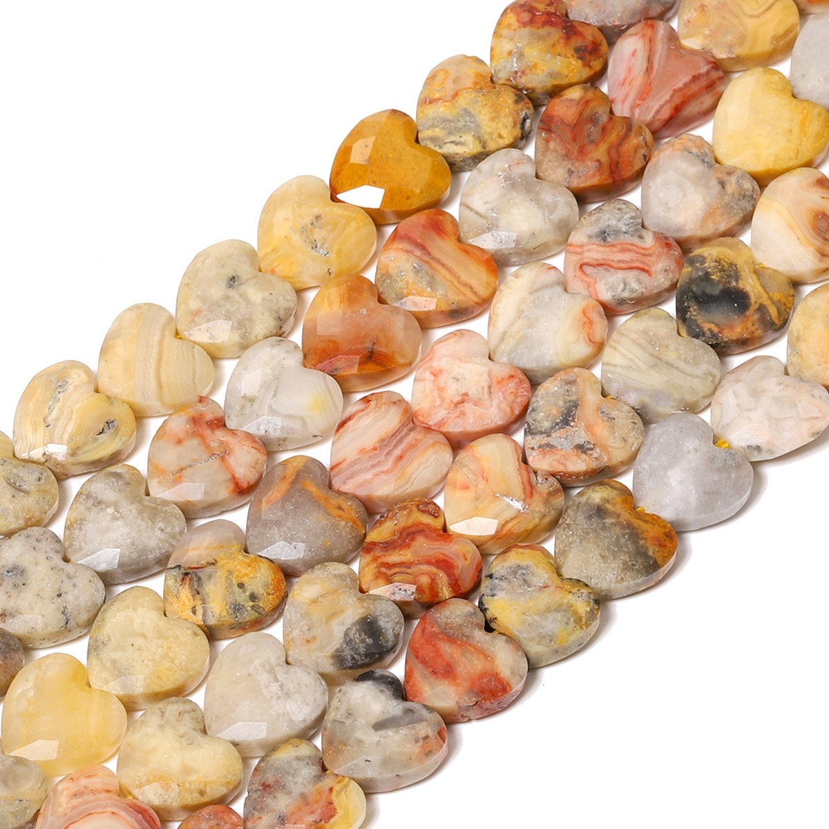 Loose 15MM Love Heart  Stone Beads for Making Jewelry Approx 14PCS & 20CM Strand