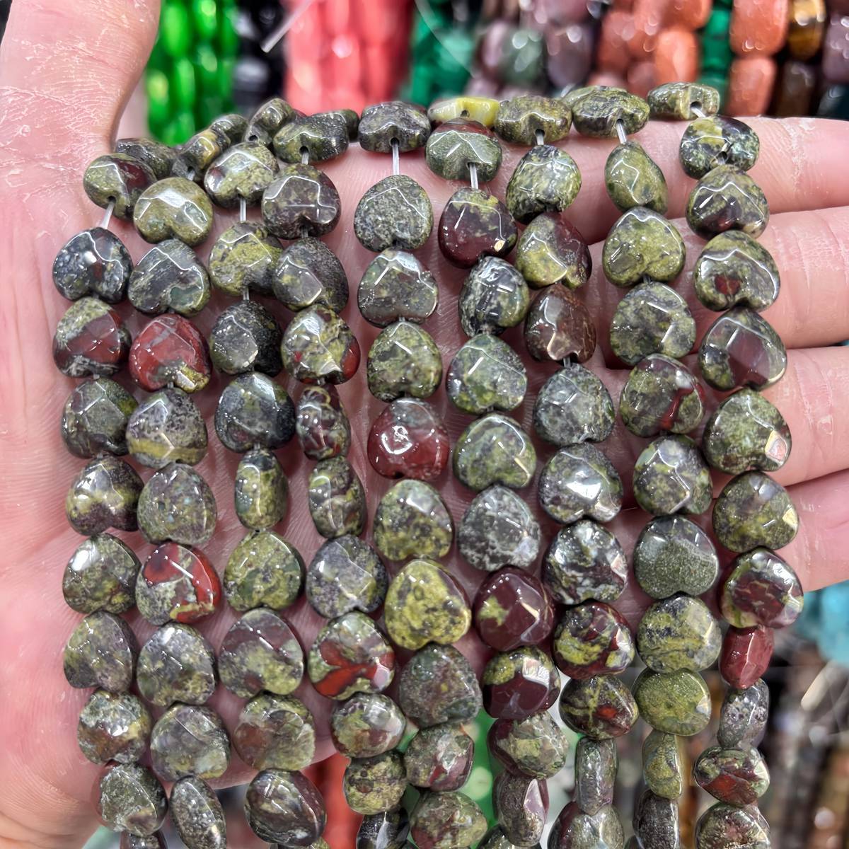 Loose 15MM Love Heart  Stone Beads for Making Jewelry Approx 14PCS & 20CM Strand