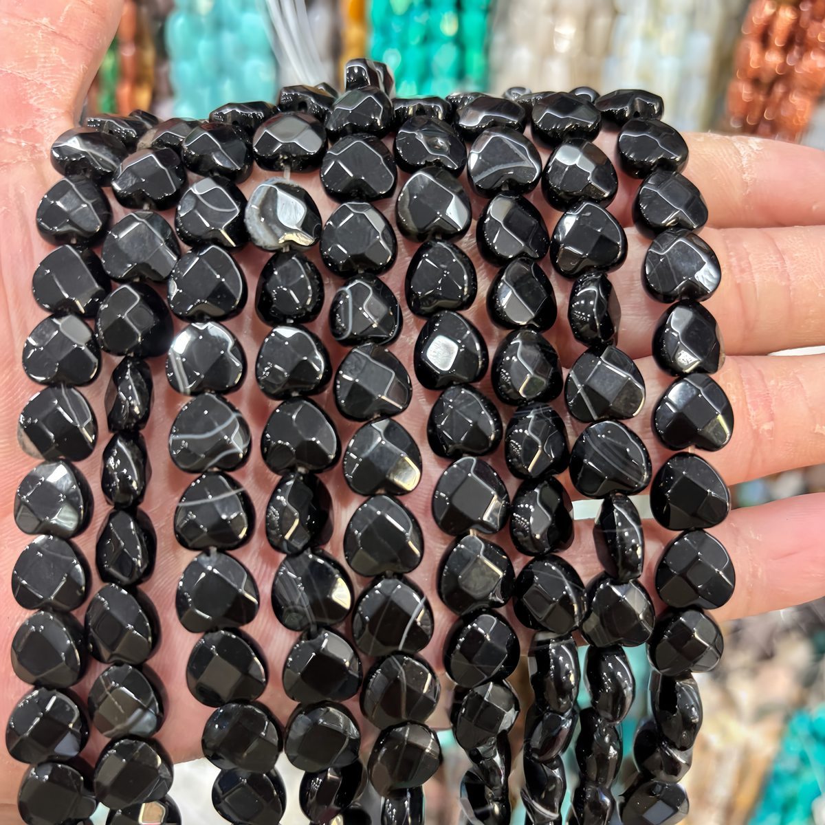 Loose 10MM Love Heart  Stone Beads for Making Jewelry Approx 20PCS & 20CM Strand