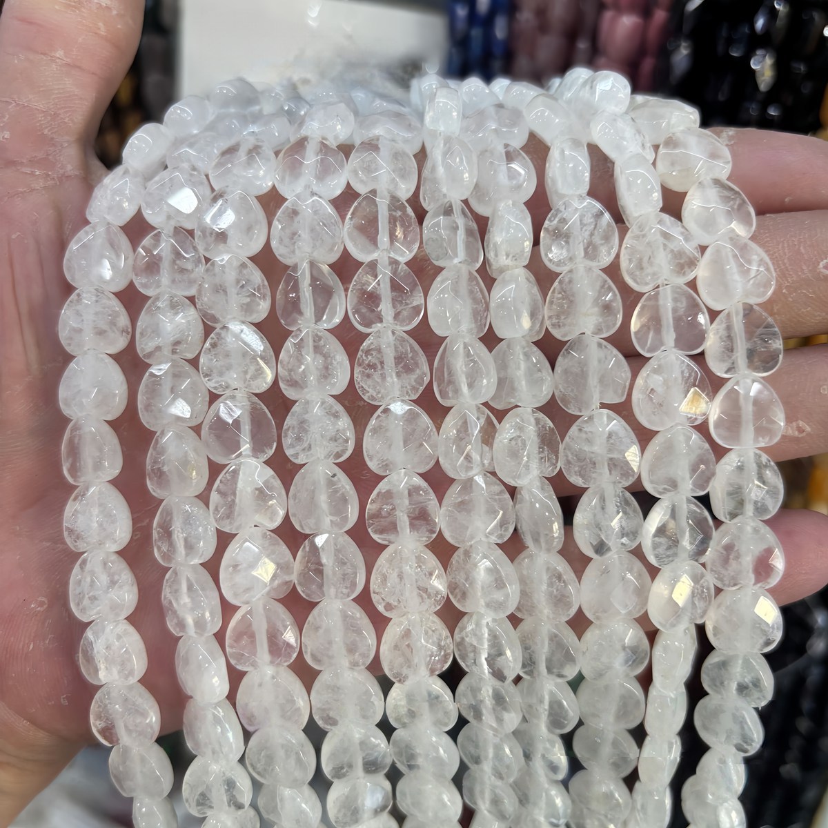 Loose 15MM Love Heart  Stone Beads for Making Jewelry Approx 14PCS & 20CM Strand