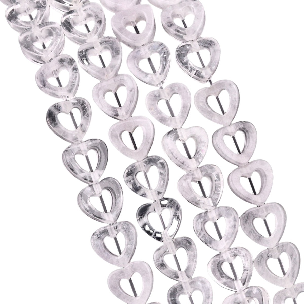 Loose 10MM Love Hollow Heart  Stone Beads for Making Jewelry Approx 18PCS & 20CM Strand