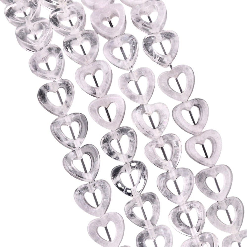 Loose 10MM Love Hollow Heart  Stone Beads for Making Jewelry Approx 18PCS & 20CM Strand