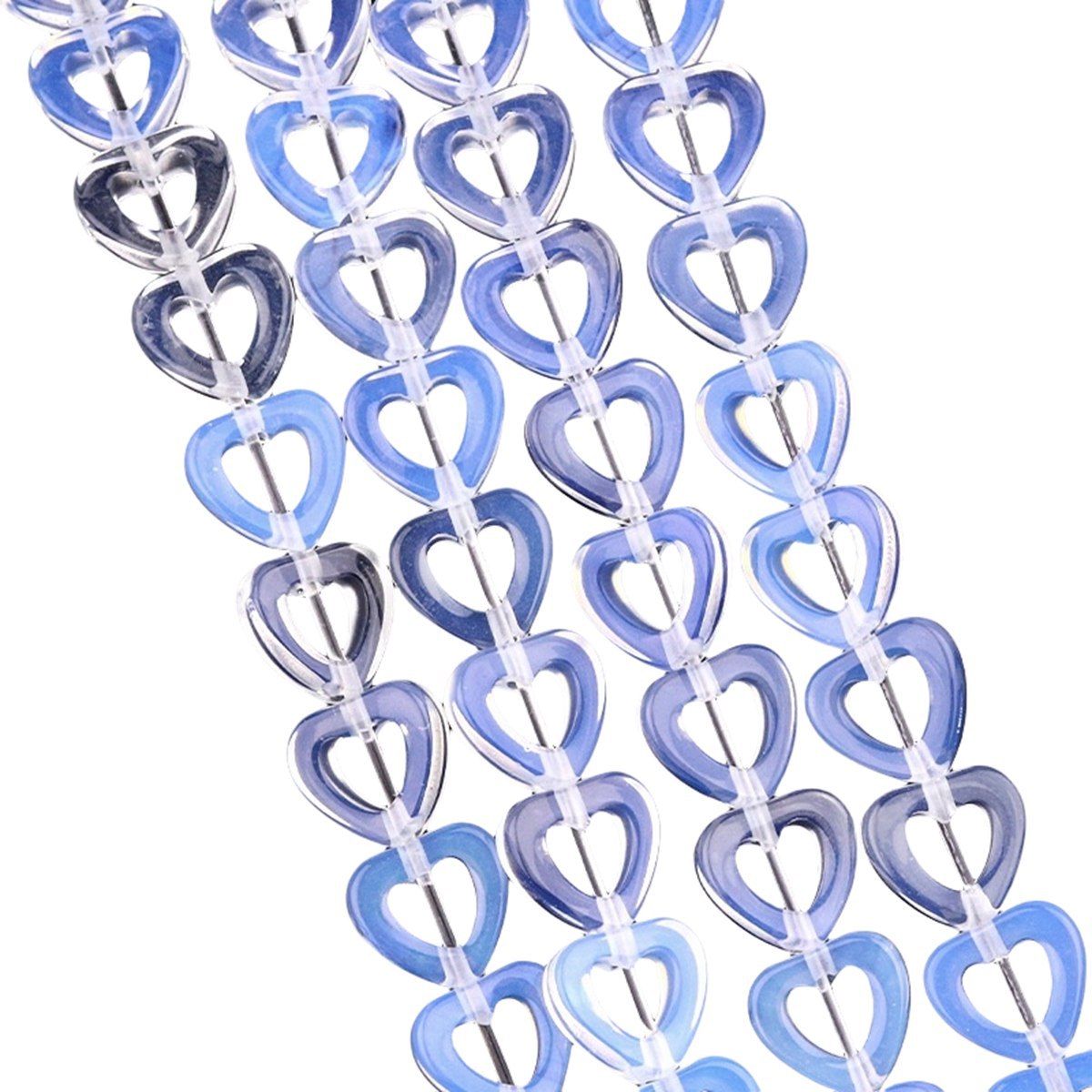 Loose 10MM Love Hollow Heart  Stone Beads for Making Jewelry Approx 18PCS & 20CM Strand
