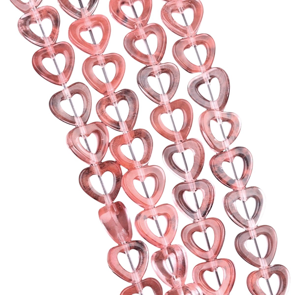 Loose 10MM Love Hollow Heart  Stone Beads for Making Jewelry Approx 18PCS & 20CM Strand