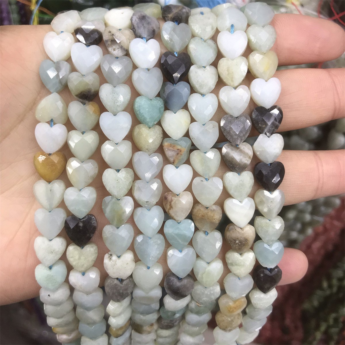 Loose 8MM Love Heart  Stone Beads for Making Jewelry Approx 24PCS & 20CM Strand