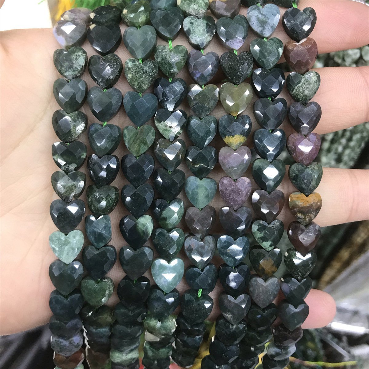 Loose 8MM Love Heart  Stone Beads for Making Jewelry Approx 24PCS & 20CM Strand