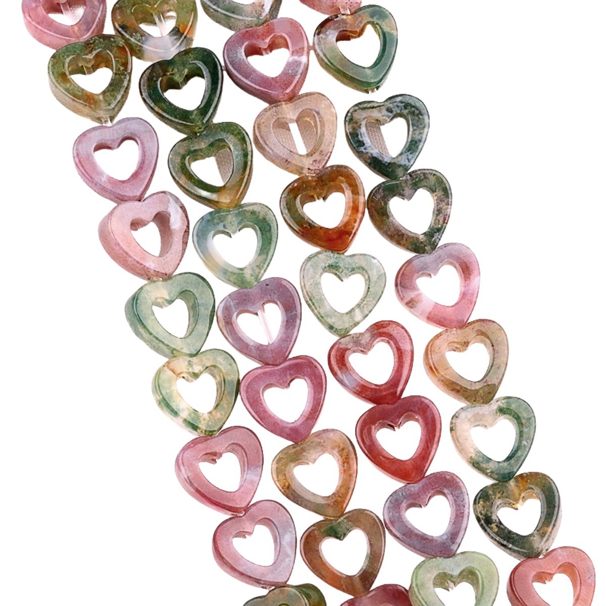 Loose 10MM Love Hollow Heart  Stone Beads for Making Jewelry Approx 18PCS & 20CM Strand