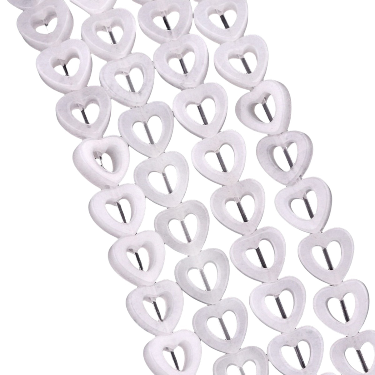 Loose 10MM Love Hollow Heart  Stone Beads for Making Jewelry Approx 18PCS & 20CM Strand