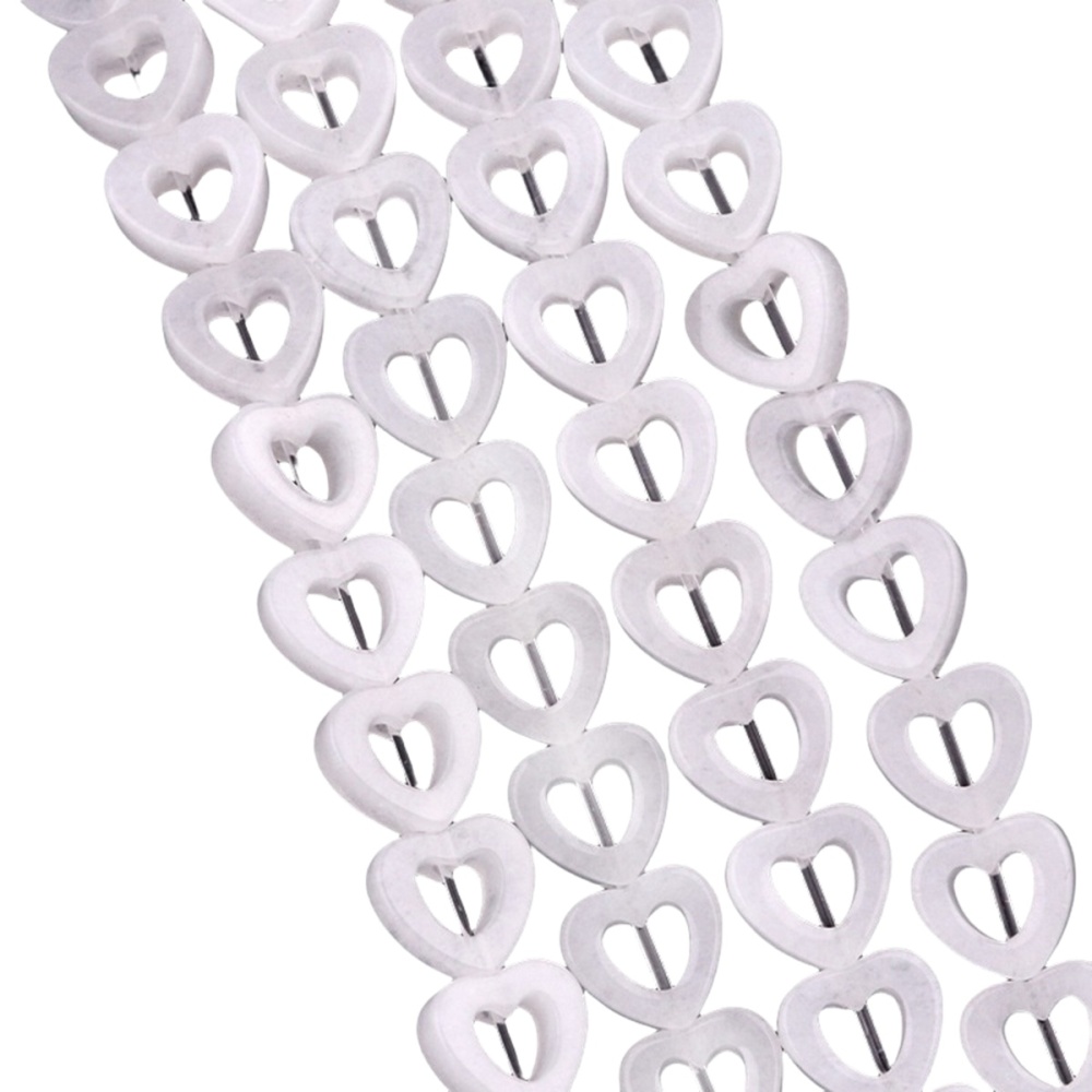 Loose 10MM Love Hollow Heart  Stone Beads for Making Jewelry Approx 18PCS & 20CM Strand