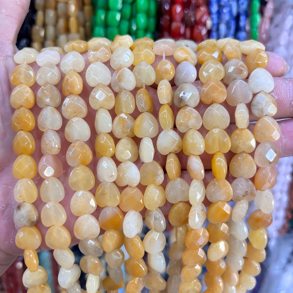 Loose 15MM Love Heart  Stone Beads for Making Jewelry Approx 14PCS & 20CM Strand