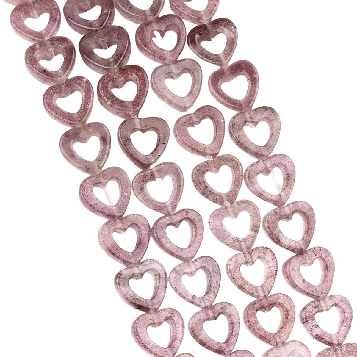 Loose 10MM Love Hollow Heart  Stone Beads for Making Jewelry Approx 18PCS & 20CM Strand