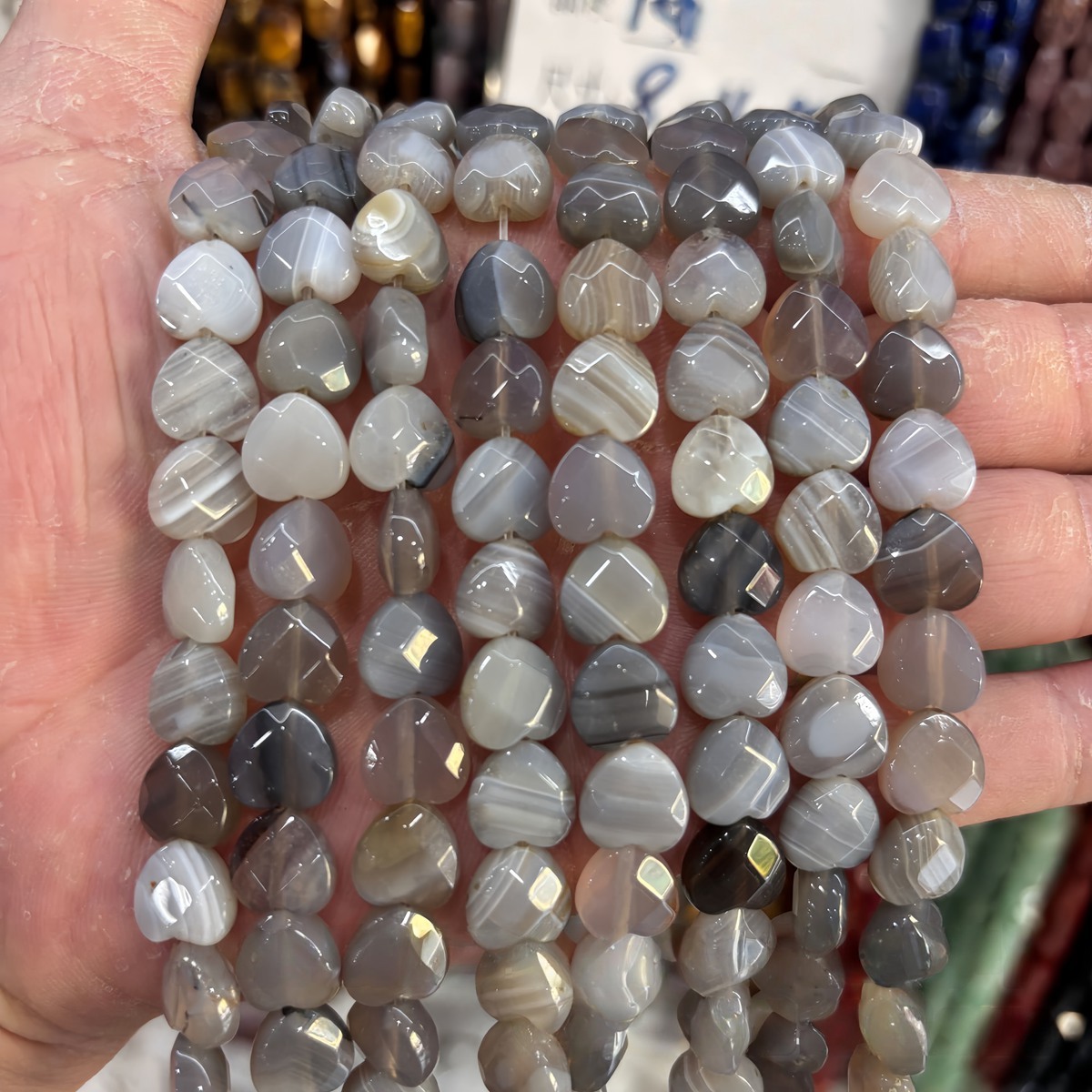 Loose 15MM Love Heart  Stone Beads for Making Jewelry Approx 14PCS & 20CM Strand