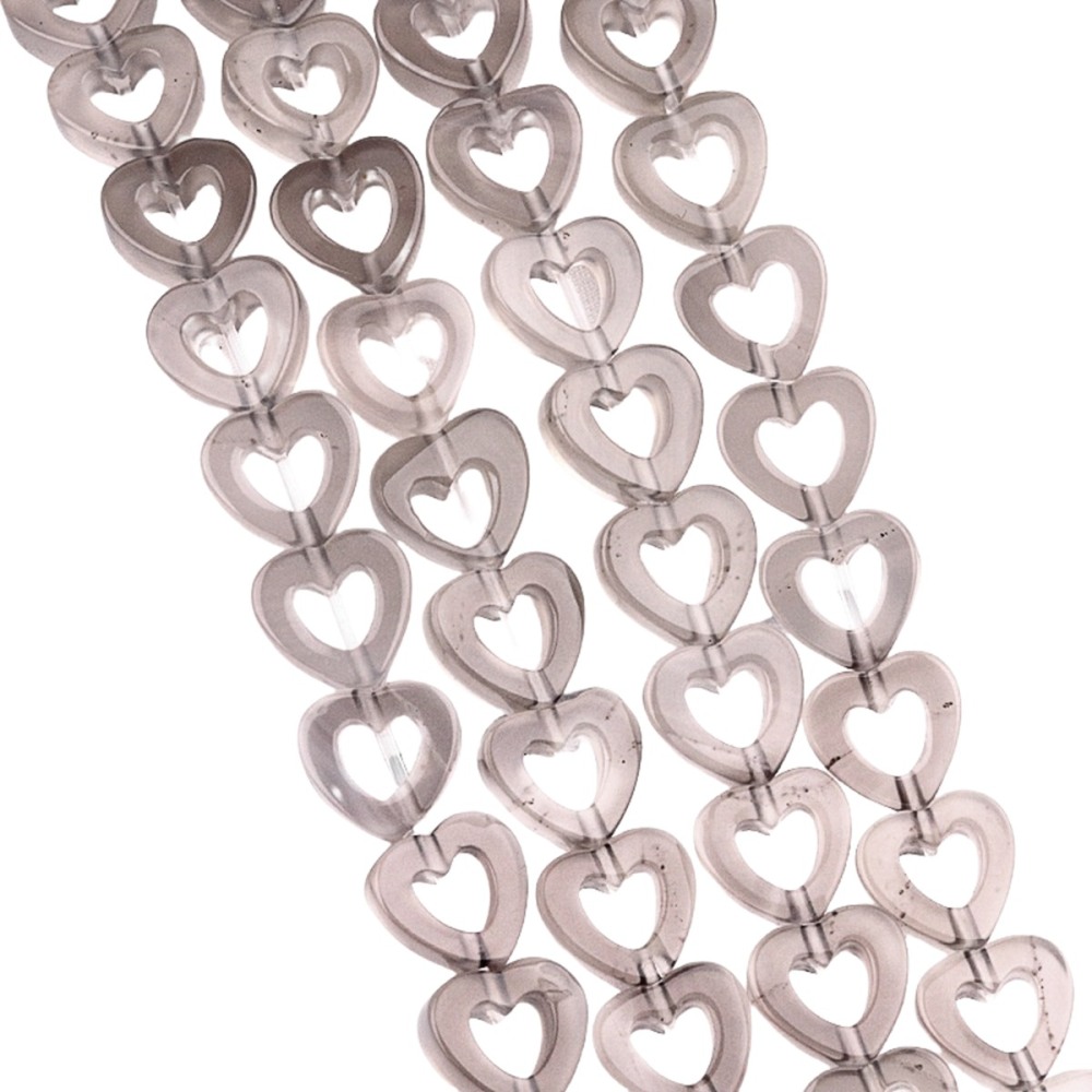 Loose 10MM Love Hollow Heart  Stone Beads for Making Jewelry Approx 18PCS & 20CM Strand