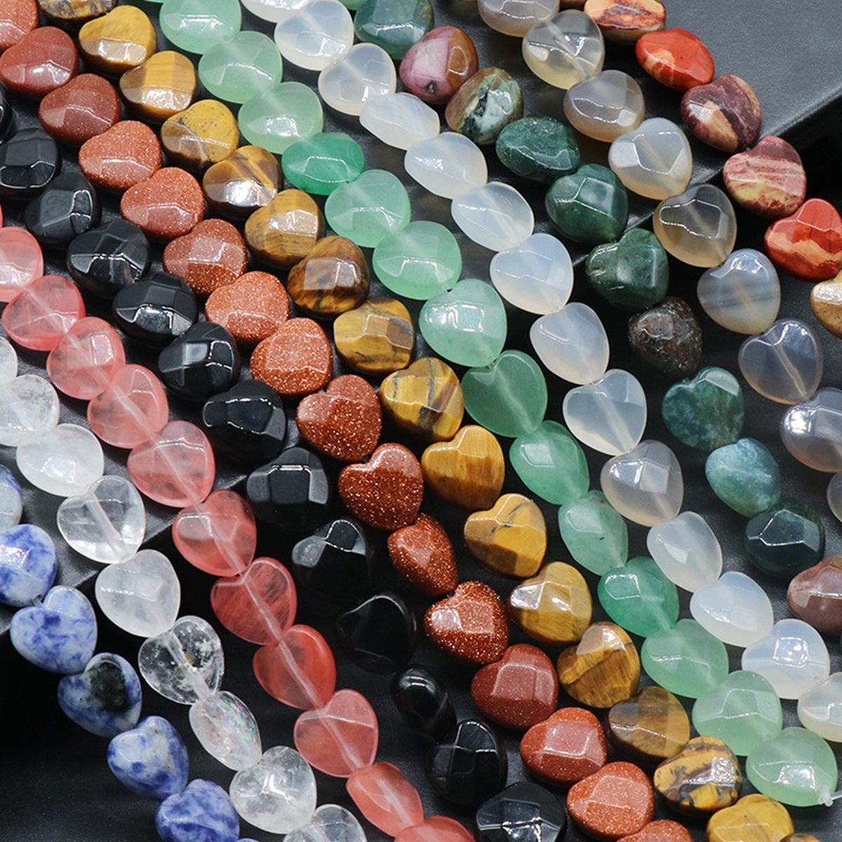 Loose 10MM Love Heart  Stone Beads for Making Jewelry Approx 20PCS & 20CM Strand