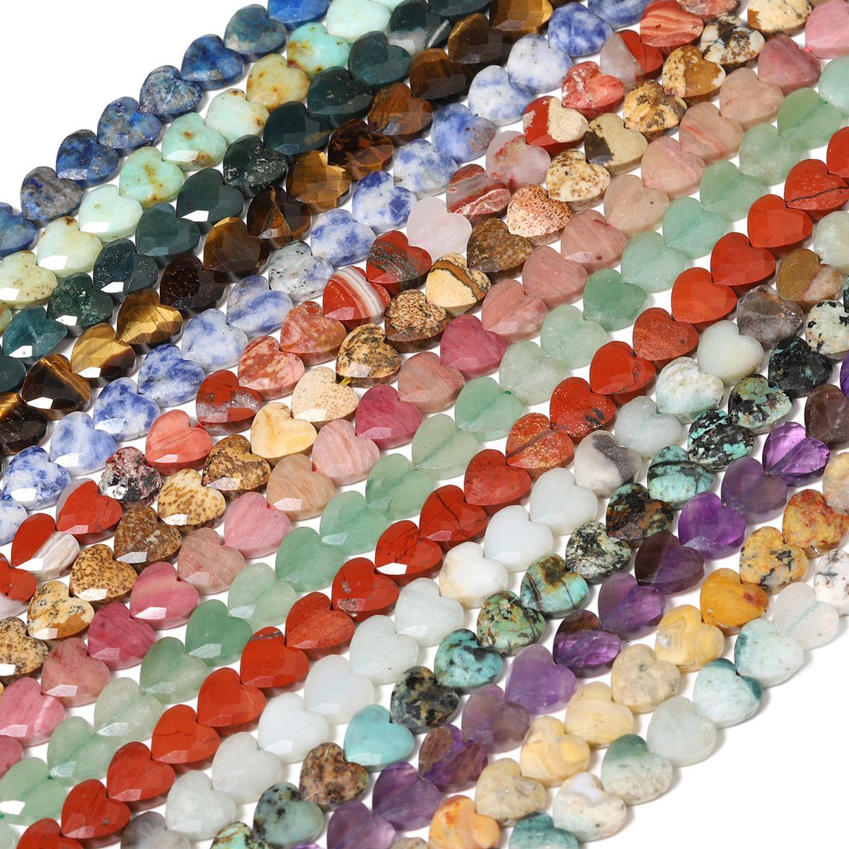 Loose 8MM Love Heart  Stone Beads for Making Jewelry Approx 24PCS & 20CM Strand