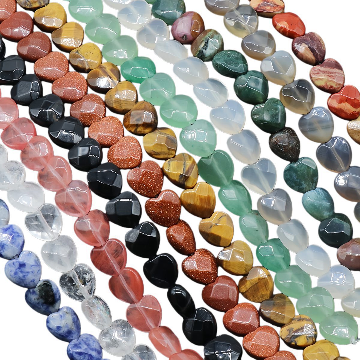 Loose 8MM Love Heart  Stone Beads for Making Jewelry Approx 24PCS & 20CM Strand