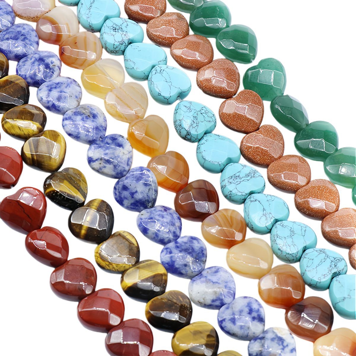 Loose 8MM Love Heart  Stone Beads for Making Jewelry Approx 24PCS & 20CM Strand