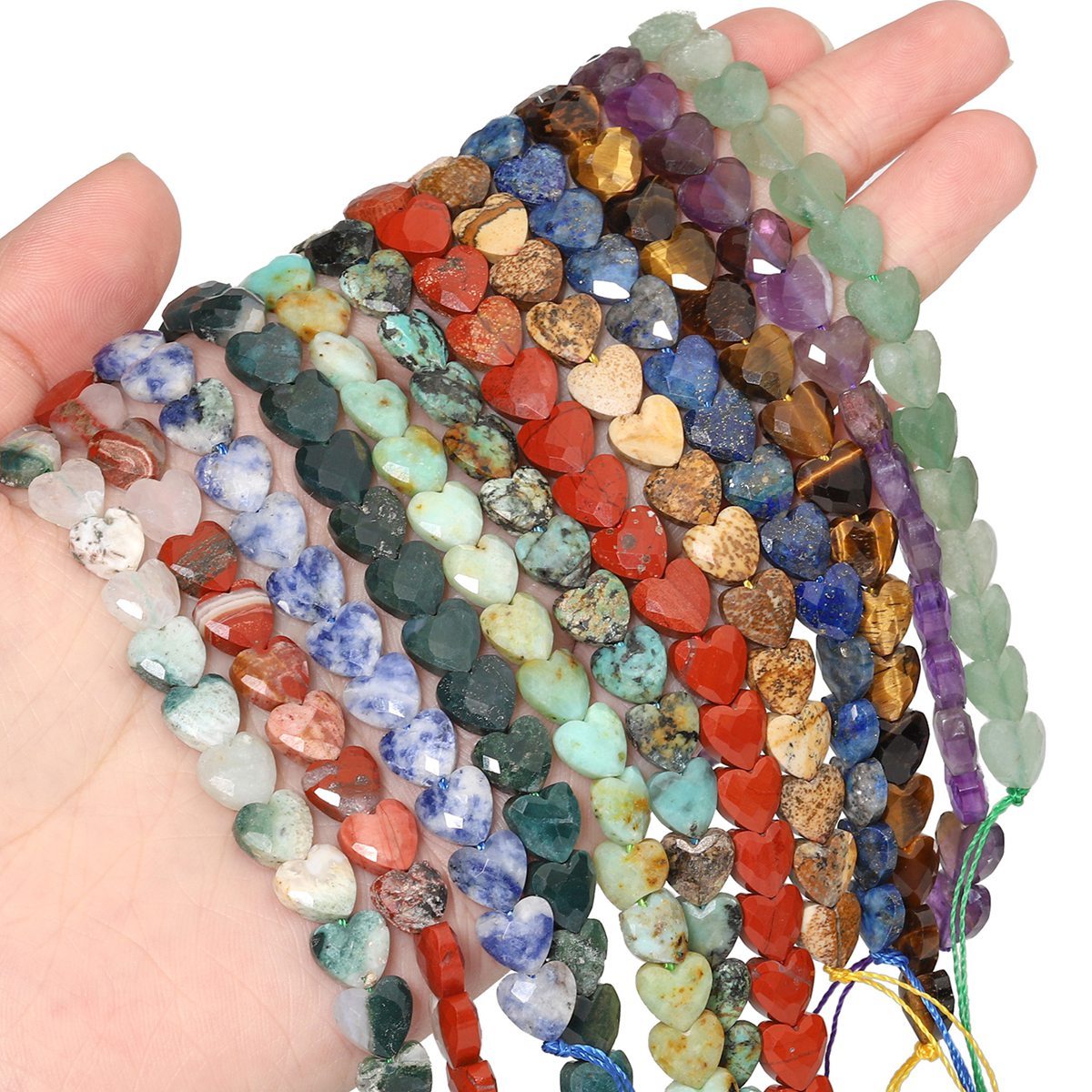 Loose 8MM Love Heart  Stone Beads for Making Jewelry Approx 24PCS & 20CM Strand
