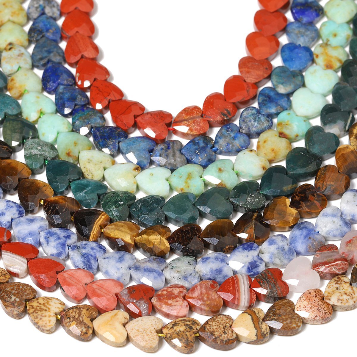 Loose 8MM Love Heart  Stone Beads for Making Jewelry Approx 24PCS & 20CM Strand