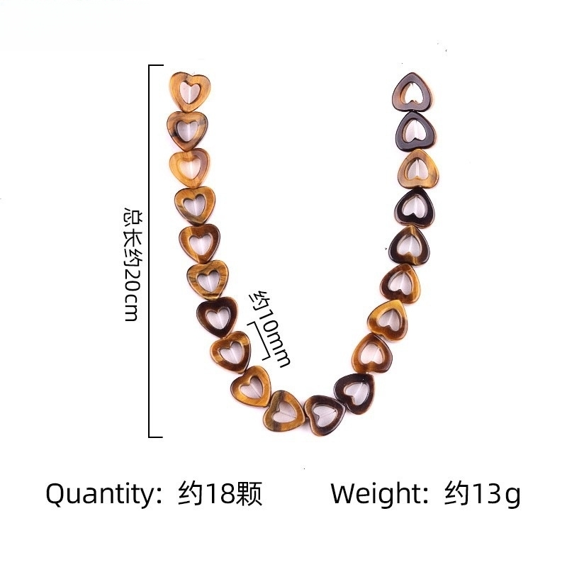 Loose 10MM Love Hollow Heart  Stone Beads for Making Jewelry Approx 18PCS & 20CM Strand