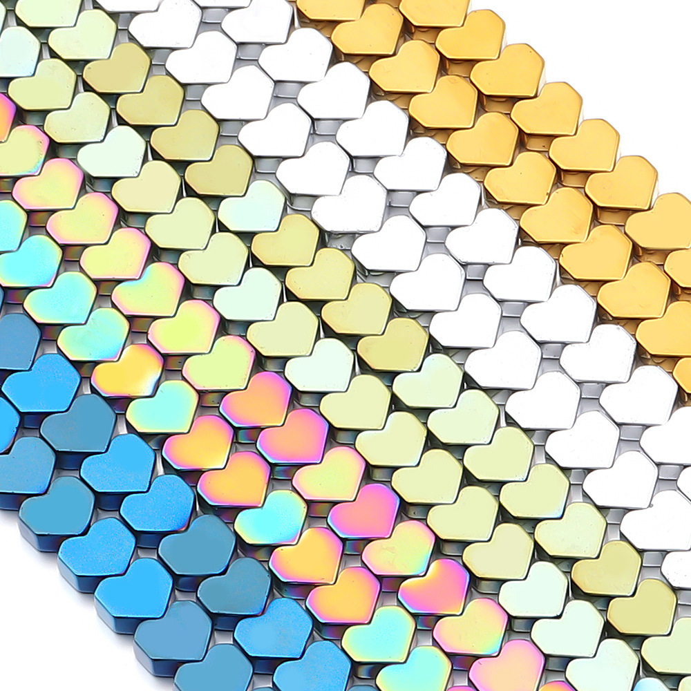 Heart Shape Hematite Stone Beads for DIY Making Jewelry (Approx 38CM)
