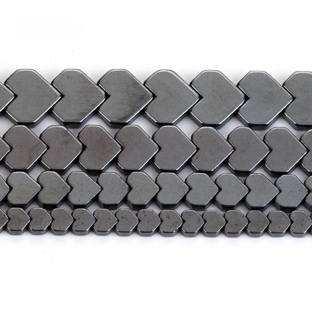 Heart Shape Hematite Stone Beads for DIY Making Jewelry (Approx 38CM)