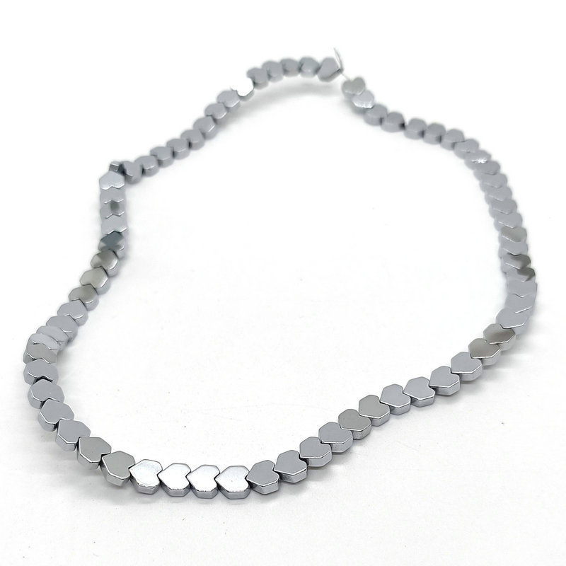 Heart Shape Hematite Stone Beads for DIY Making Jewelry (Approx 38CM)