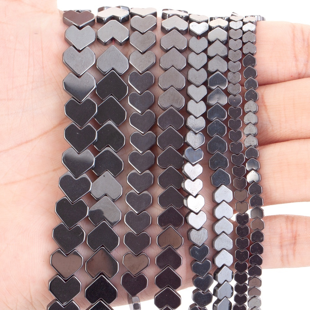 Heart Shape Hematite Stone Beads for DIY Making Jewelry (Approx 38CM)