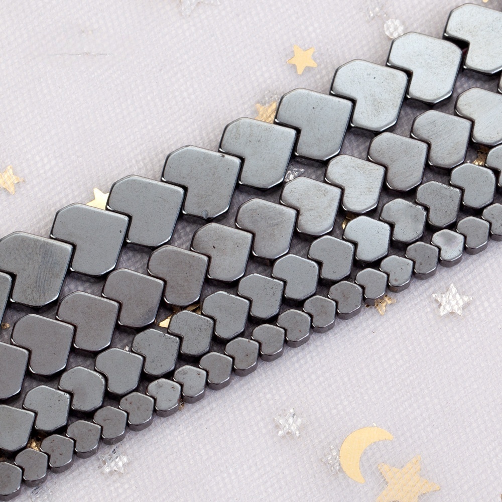 Heart Shape Hematite Stone Beads for DIY Making Jewelry (Approx 38CM)