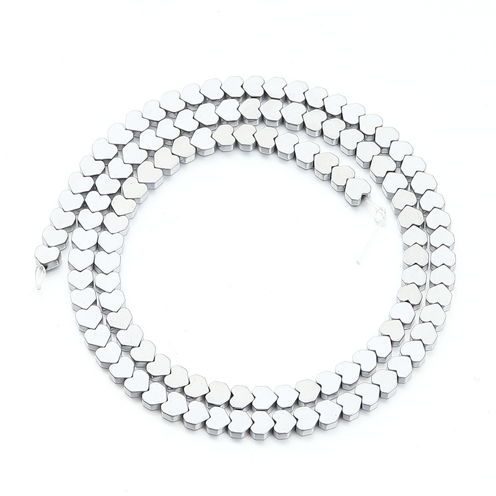 Heart Shape Hematite Stone Beads for DIY Making Jewelry (Approx 38CM)