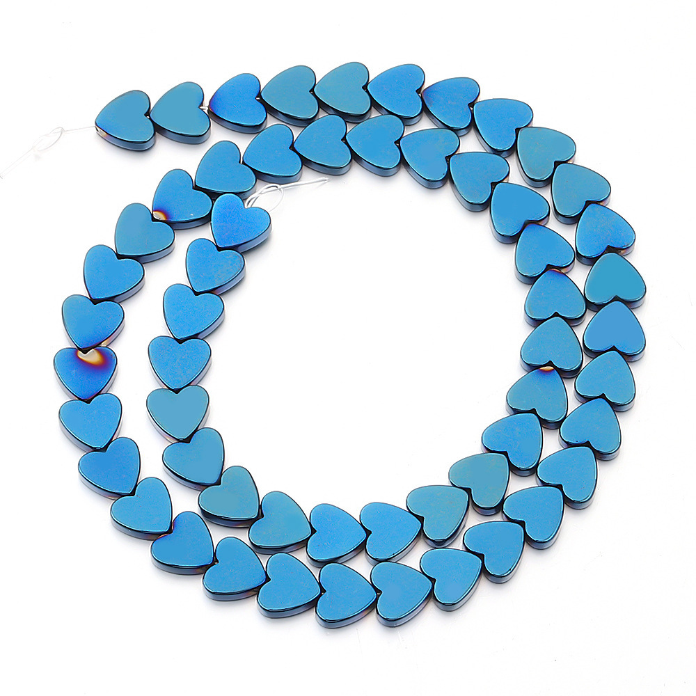 Double Flat Heart Shape Hematite Stone Beads for DIY Making Jewelry (Approx 38CM)